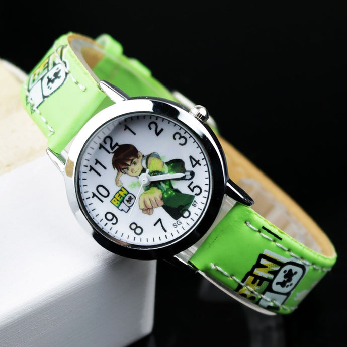 Ben 10 Cartoon Children Watch Leather Quartz Kids Watches Child Wrist For Boys Students Sports Clock Relogio Hombre